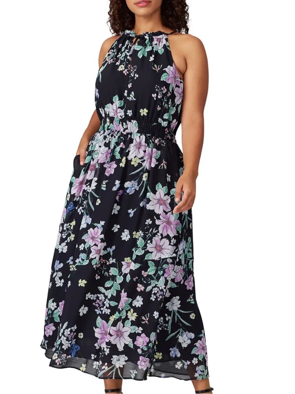 Great Jones Navy Floral Maxi Dress